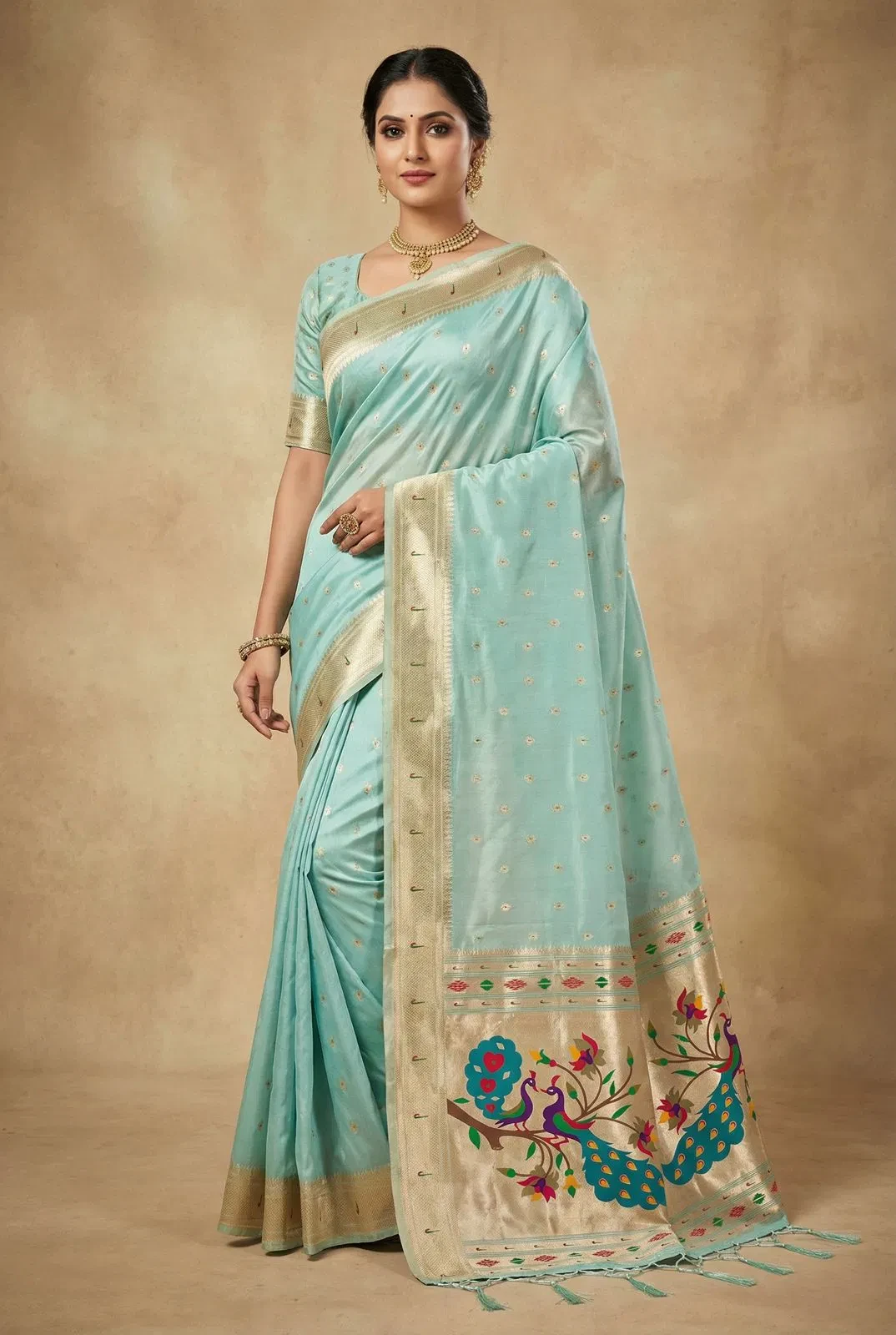 Mb 1101 Organza Silk Woven Butti Motifs Saree Collection