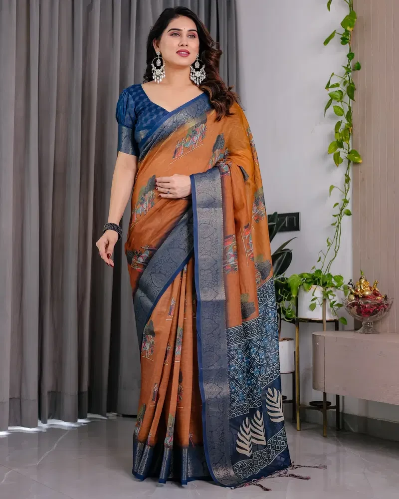 Shc Handloom Vol 1 Linen Floral Printed Saree Collection