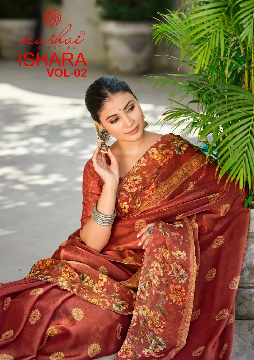 Kashvi Ishara Vol 2 Nc Moss Digital Printed Saree Collection