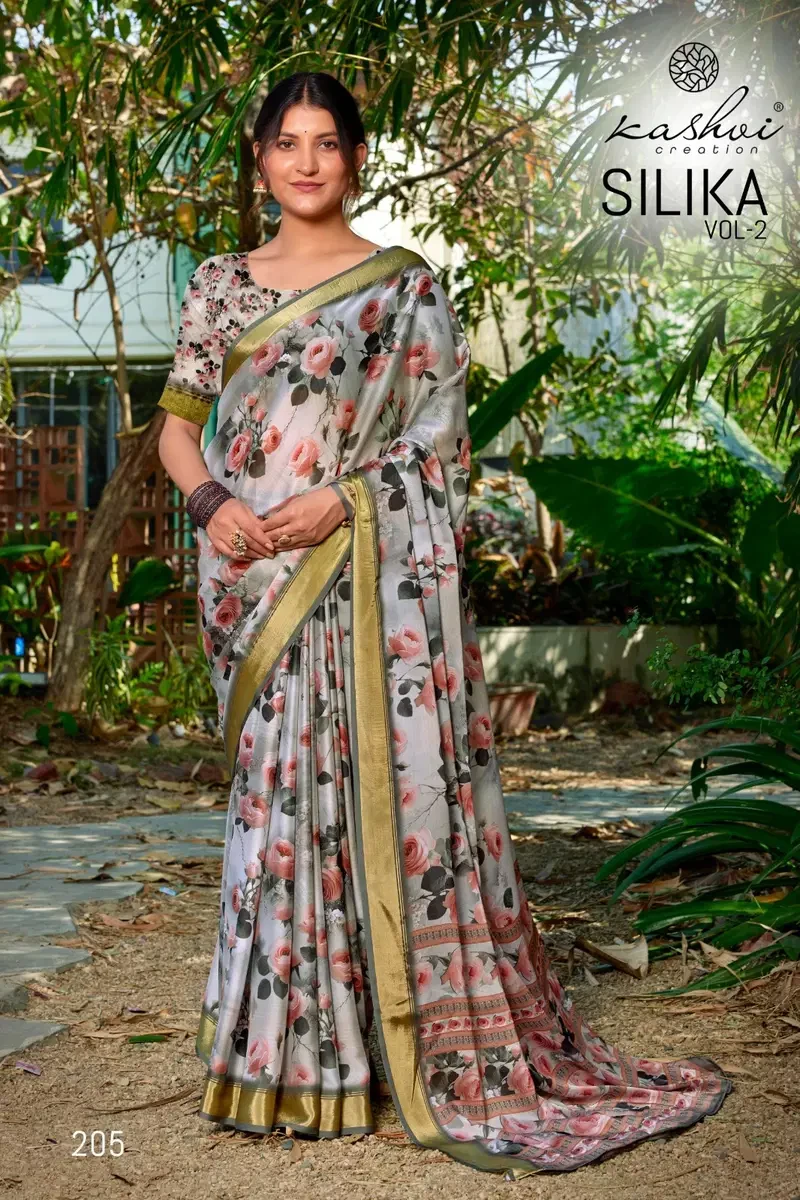 Kashvi Silika Vol 2 Brigth Moss Viscose Digital Printed Saree Collection