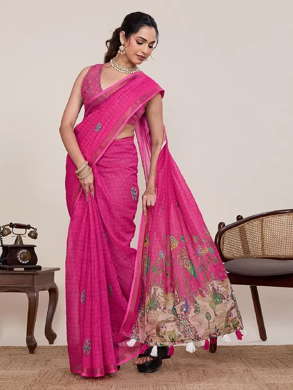 Maahi 217 Linen Printed Casual Wear Fancy Saree Collection