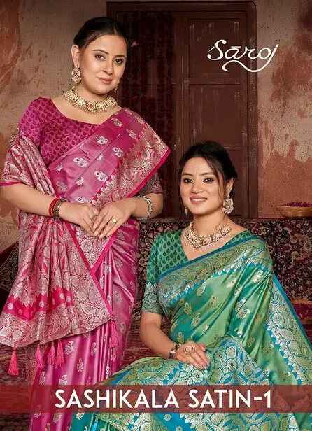 Saroj Sashikala Satin Silk Vol 1 Satin Silk Wedding Wear Saree Collection