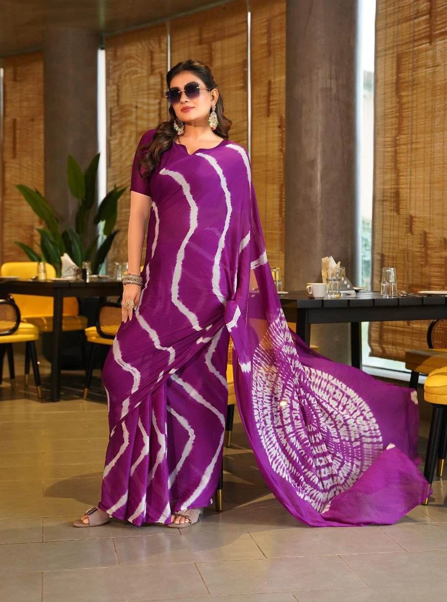 Sb Shibori Pure Chinon Fancy Saree Collection