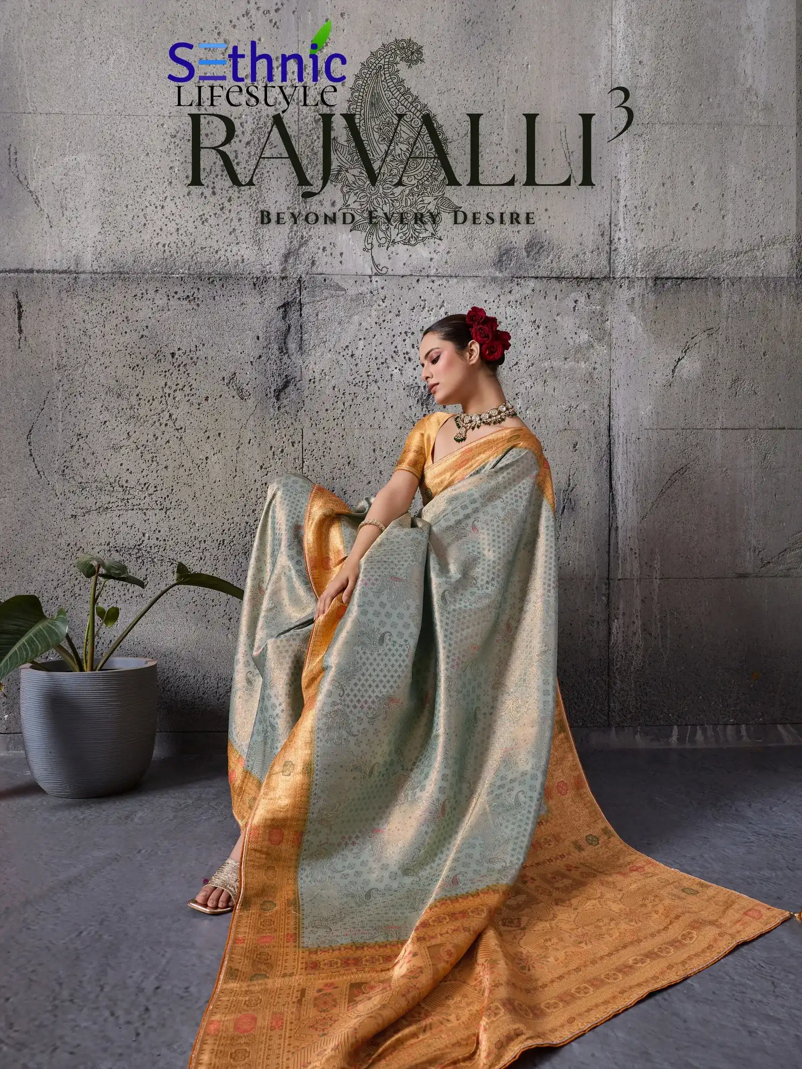 Sethnic Rajvalli 3 Pure Kanjivaram Silk Traditional Wear Saree