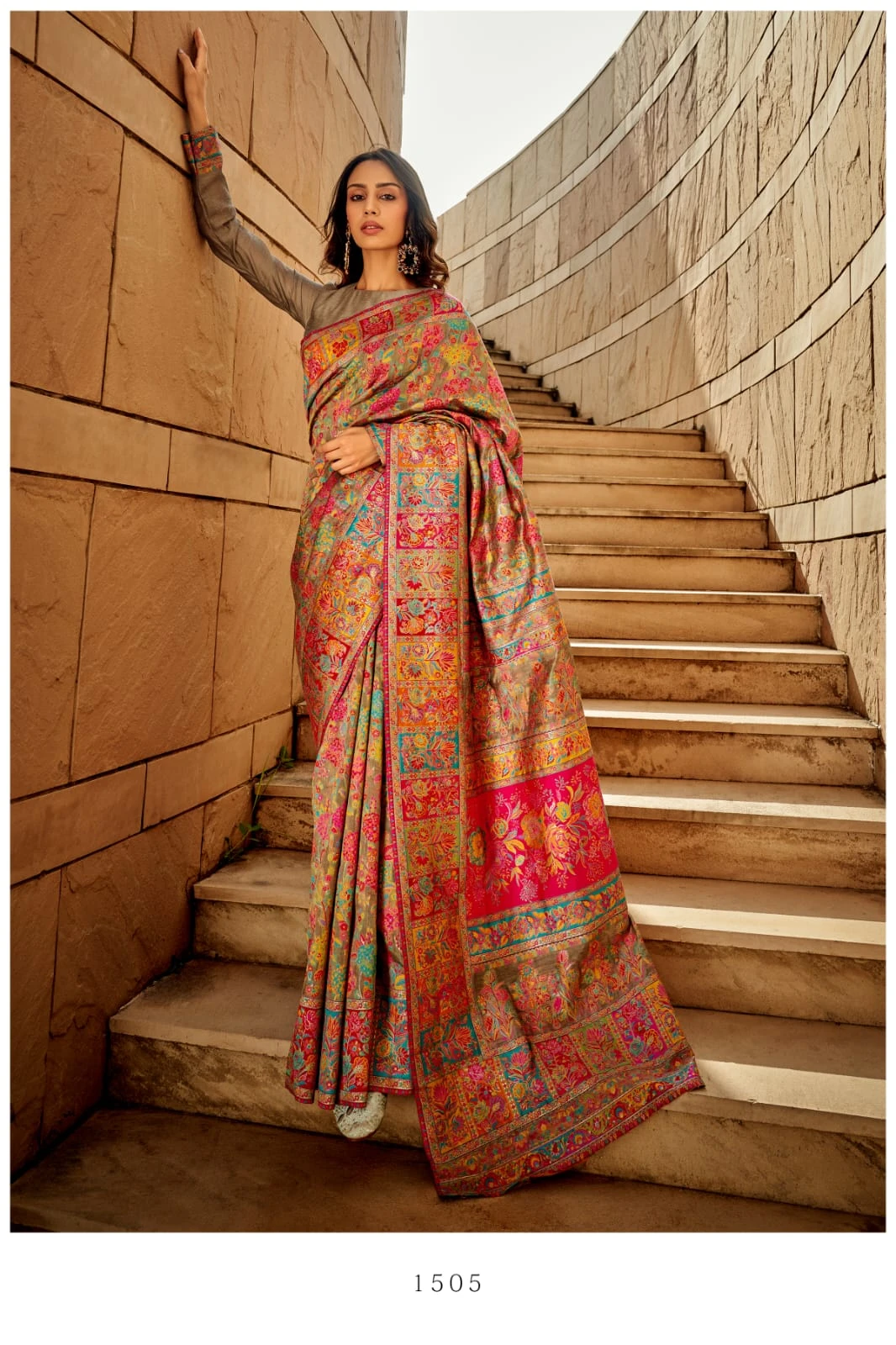 Kashmiri 1500 Modal Kashmiri Wedding Wear Saree Collection