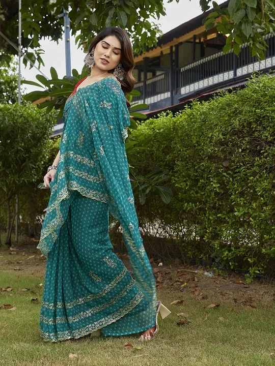 Mahek 222 Georgette Bandhani Printed Party Wear Saree Collection