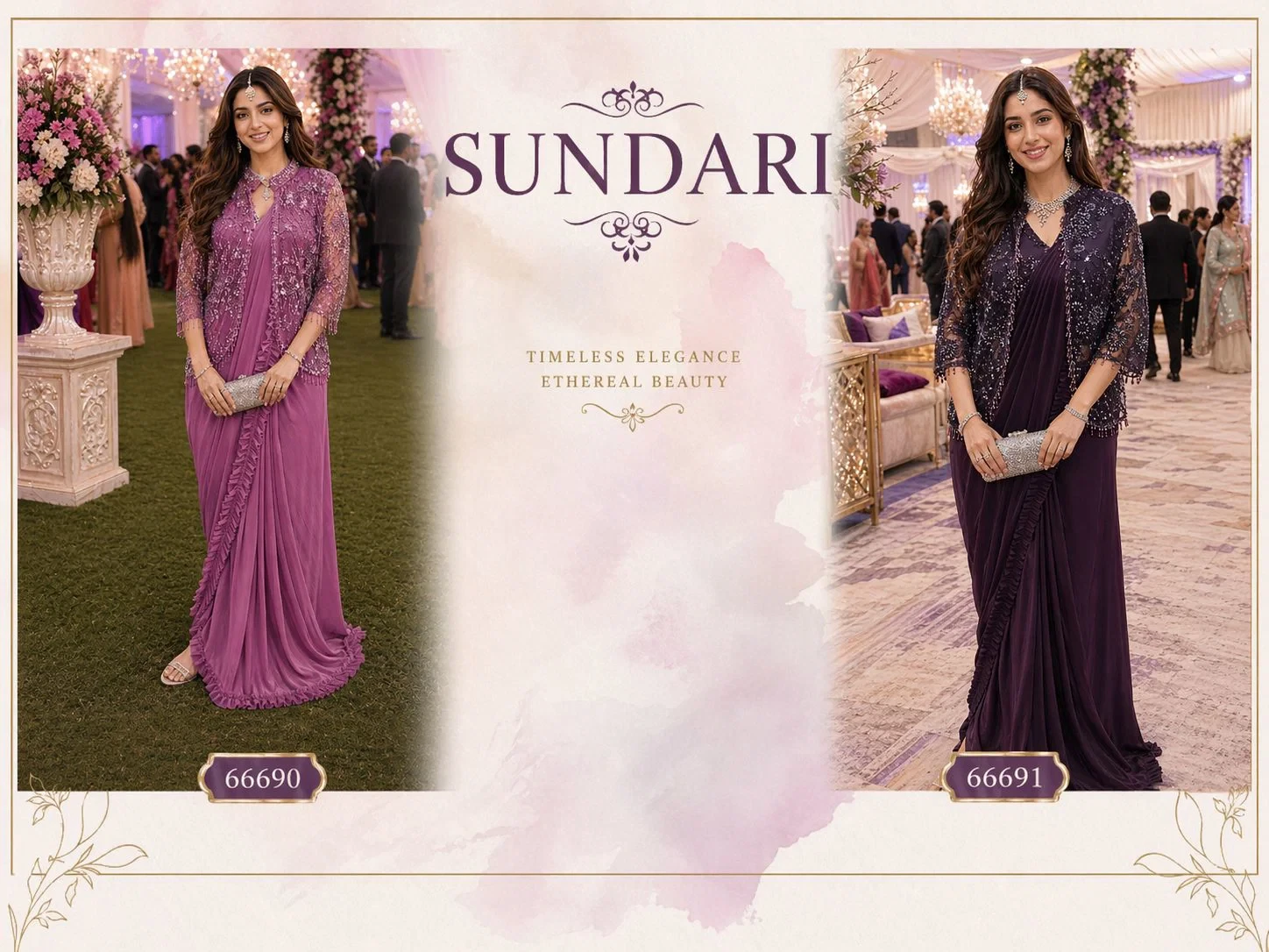Mrudangi Sundari Lycra Ready to Wear Saree with Full Blouse and Jacket