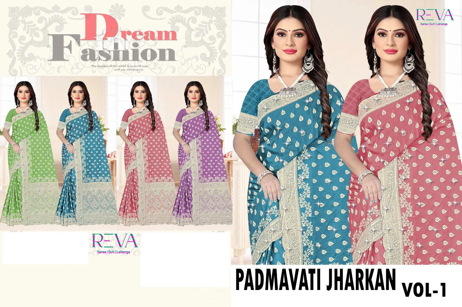 Padmavati Jharkan Vol 1 Sattin Silk Saree Collection