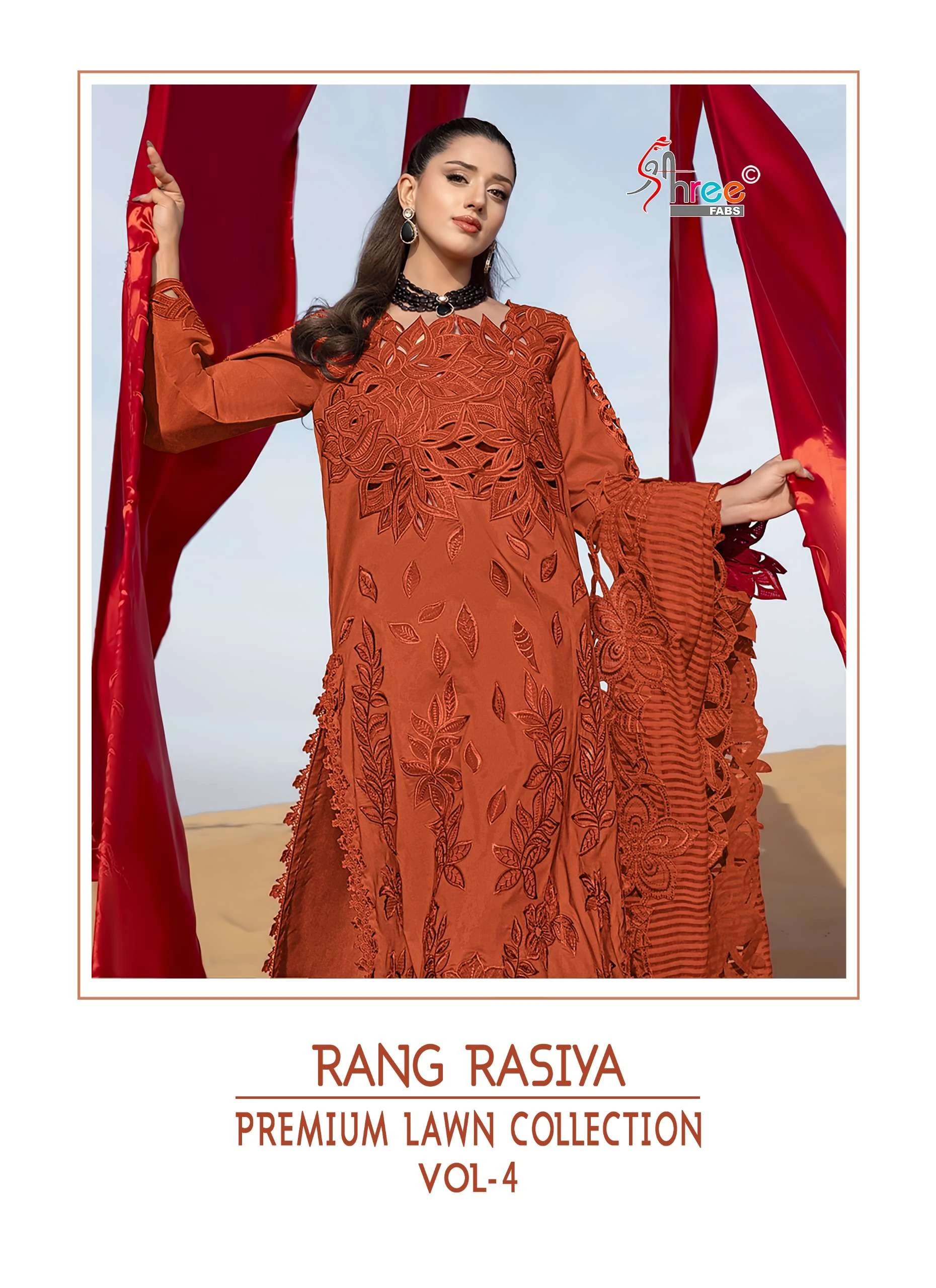Shree Fab Rang Rasiya Premium Lawn Collection Vol 4