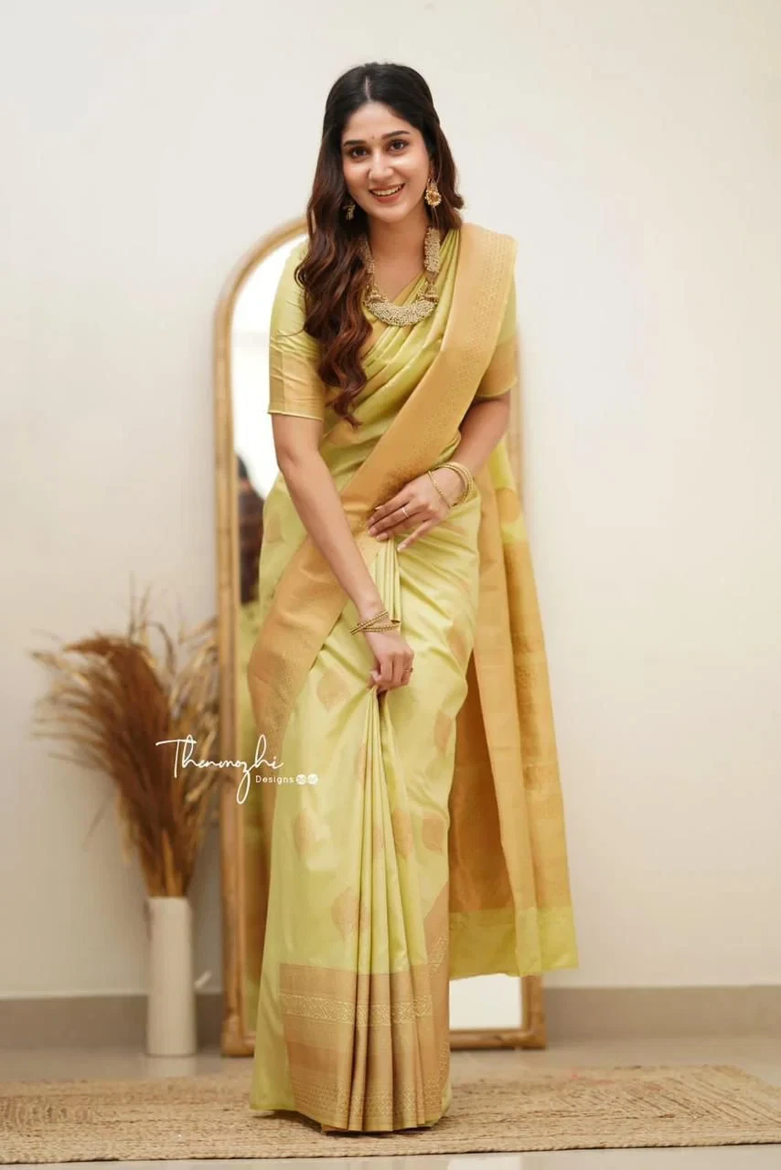 Soft Silk 6015 Lichi Silk Jacquard Worked Saree Collection