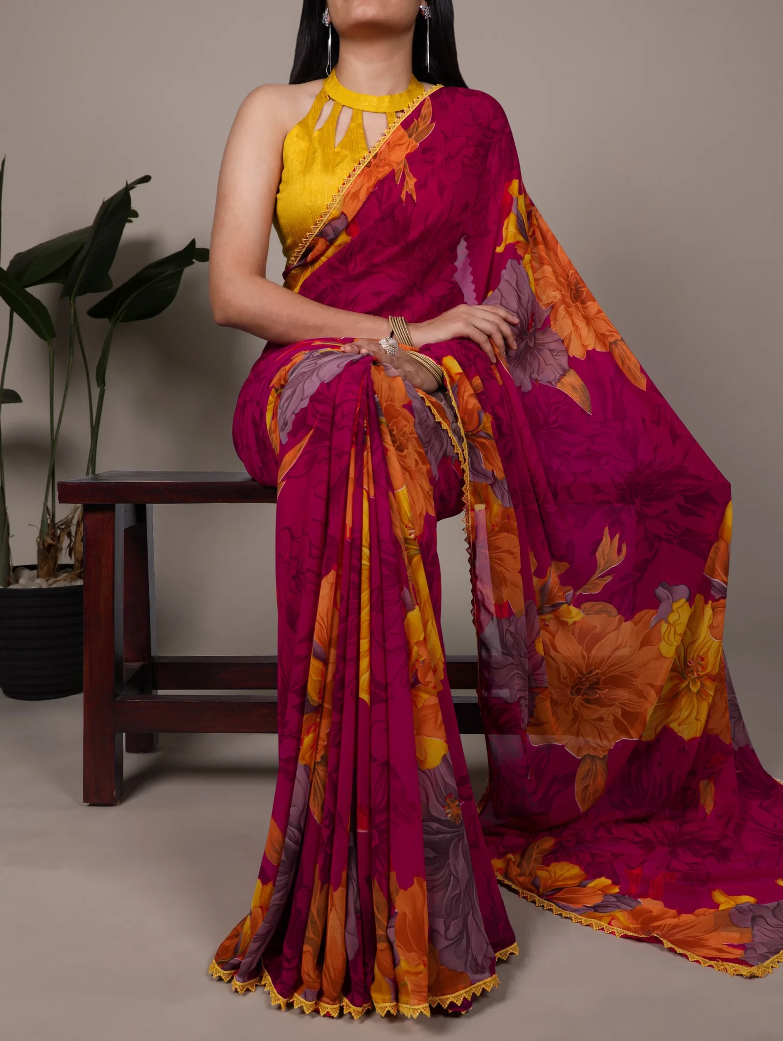 Taraa L 7032 Weightless Marbal Floral Printed Saree Collection