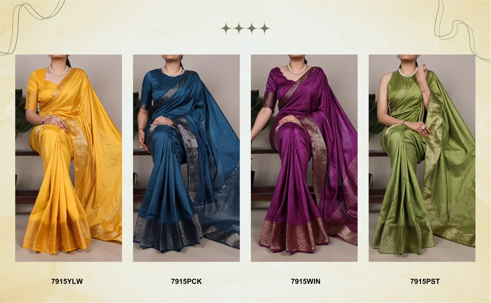 Taraa L 7915 Nylon Dola Silk Zari Weaving Saree Collection