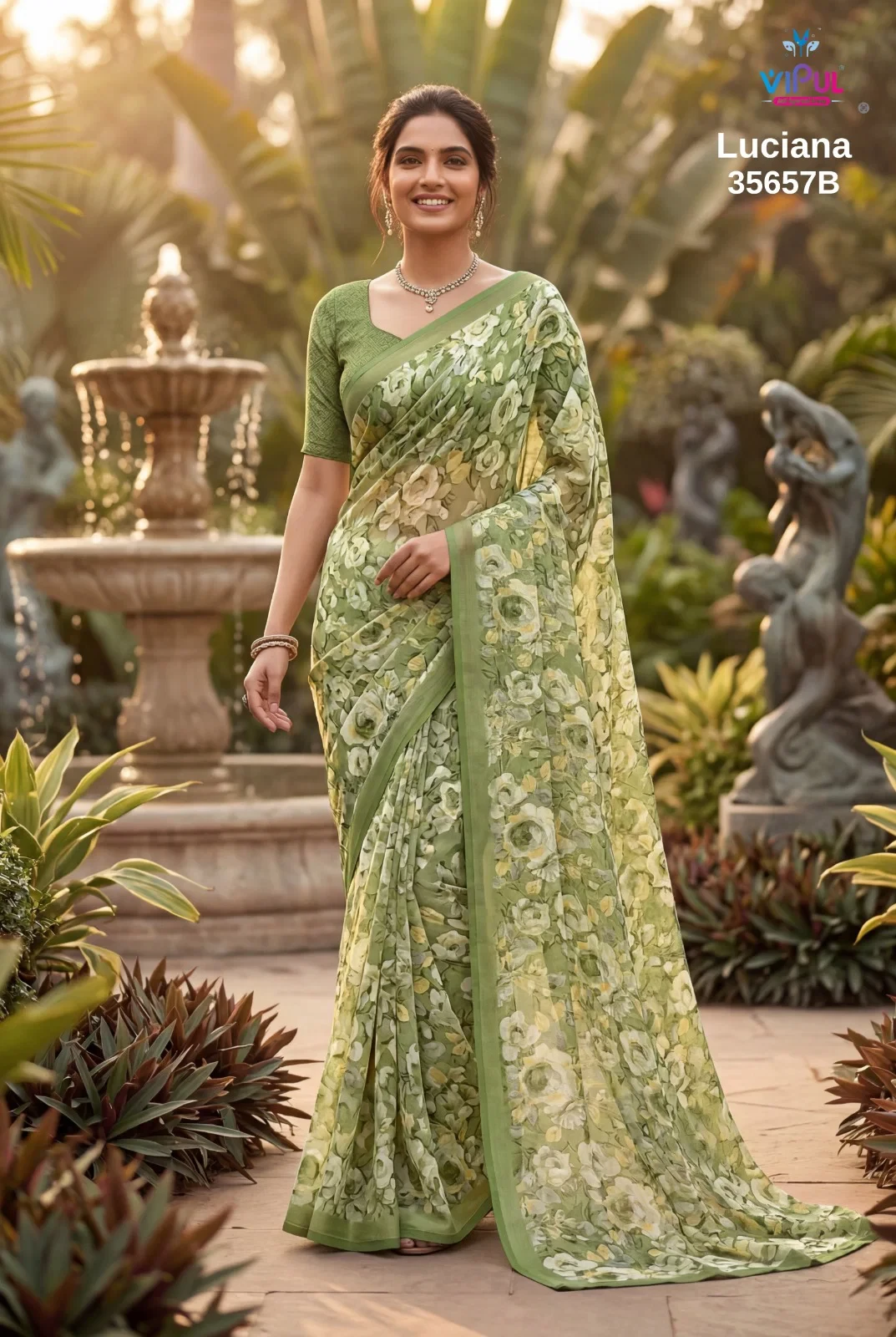 Vipul Luciana 35657 a to D Weightless Printed Saree Collection