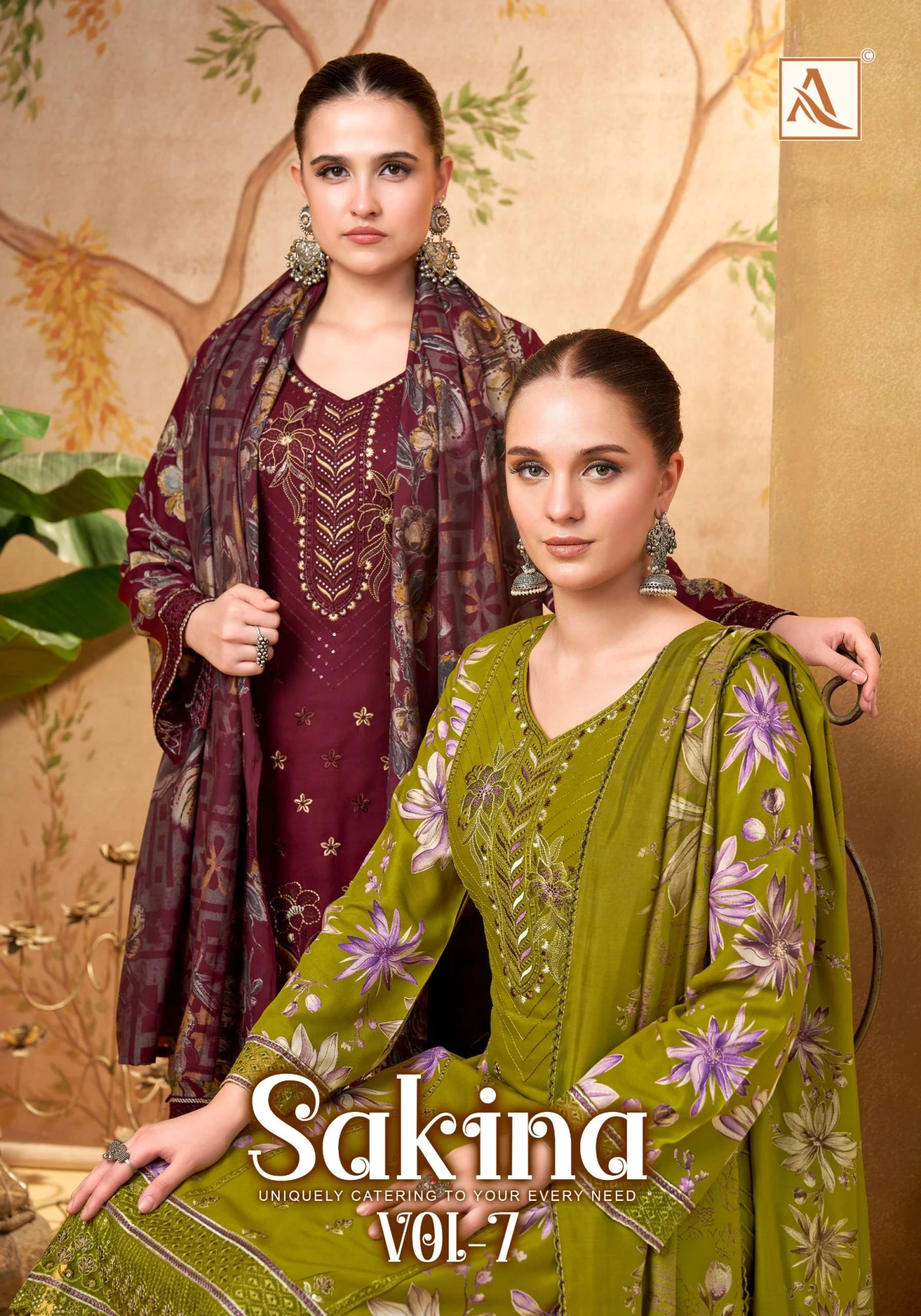 Alok Sakina Vol 7 Semi Stitched Suits Wholesale Collection