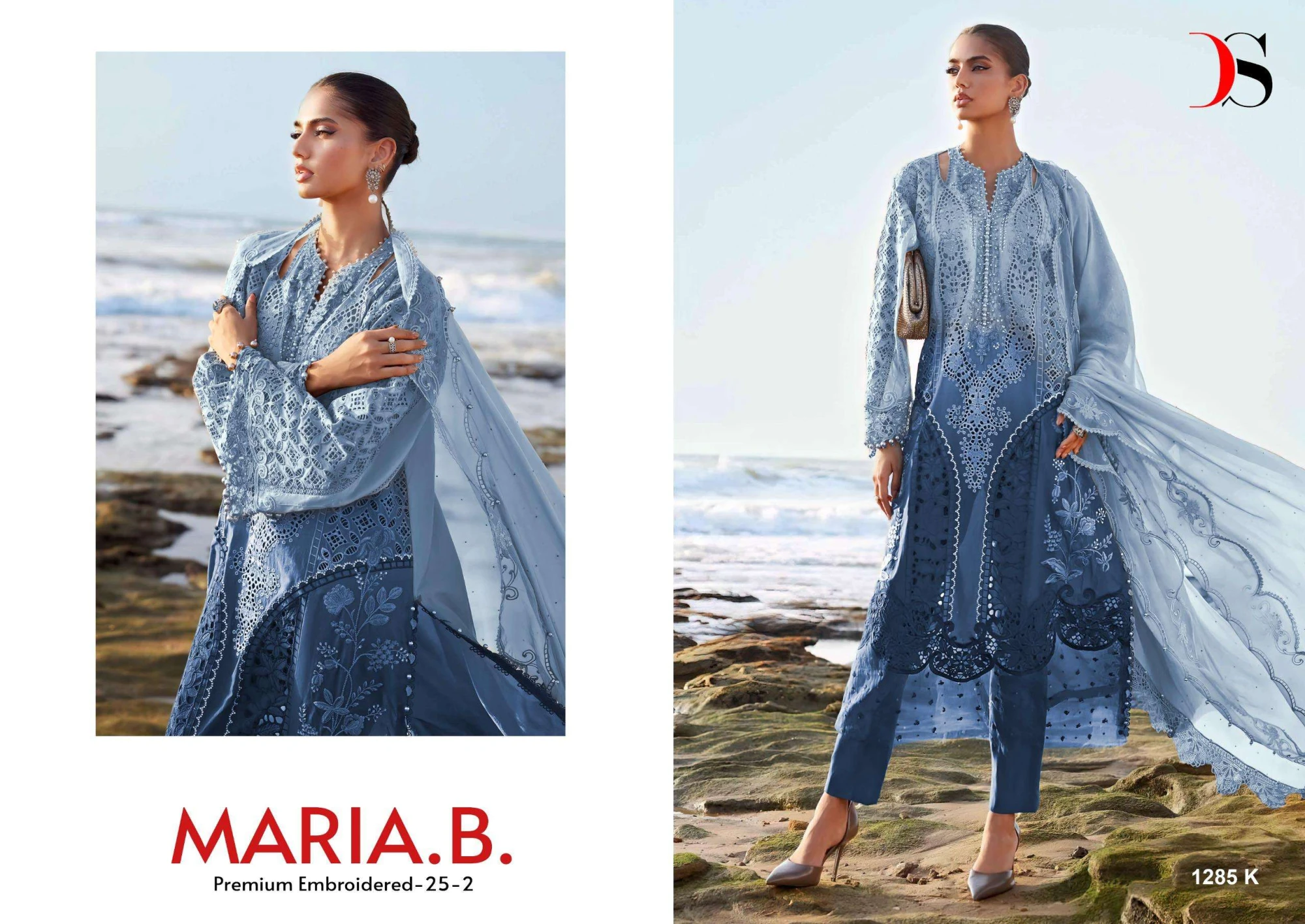 Deepsy Suits Maria B Premium Embroidered 25 Vol 2 Hit Design 1285 Ijklm