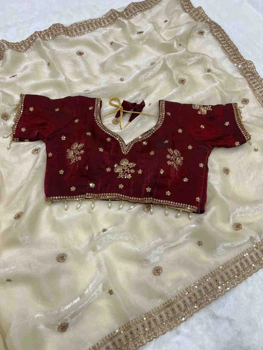 Kc 213 Space Silk Sequence Worked Saree Collection