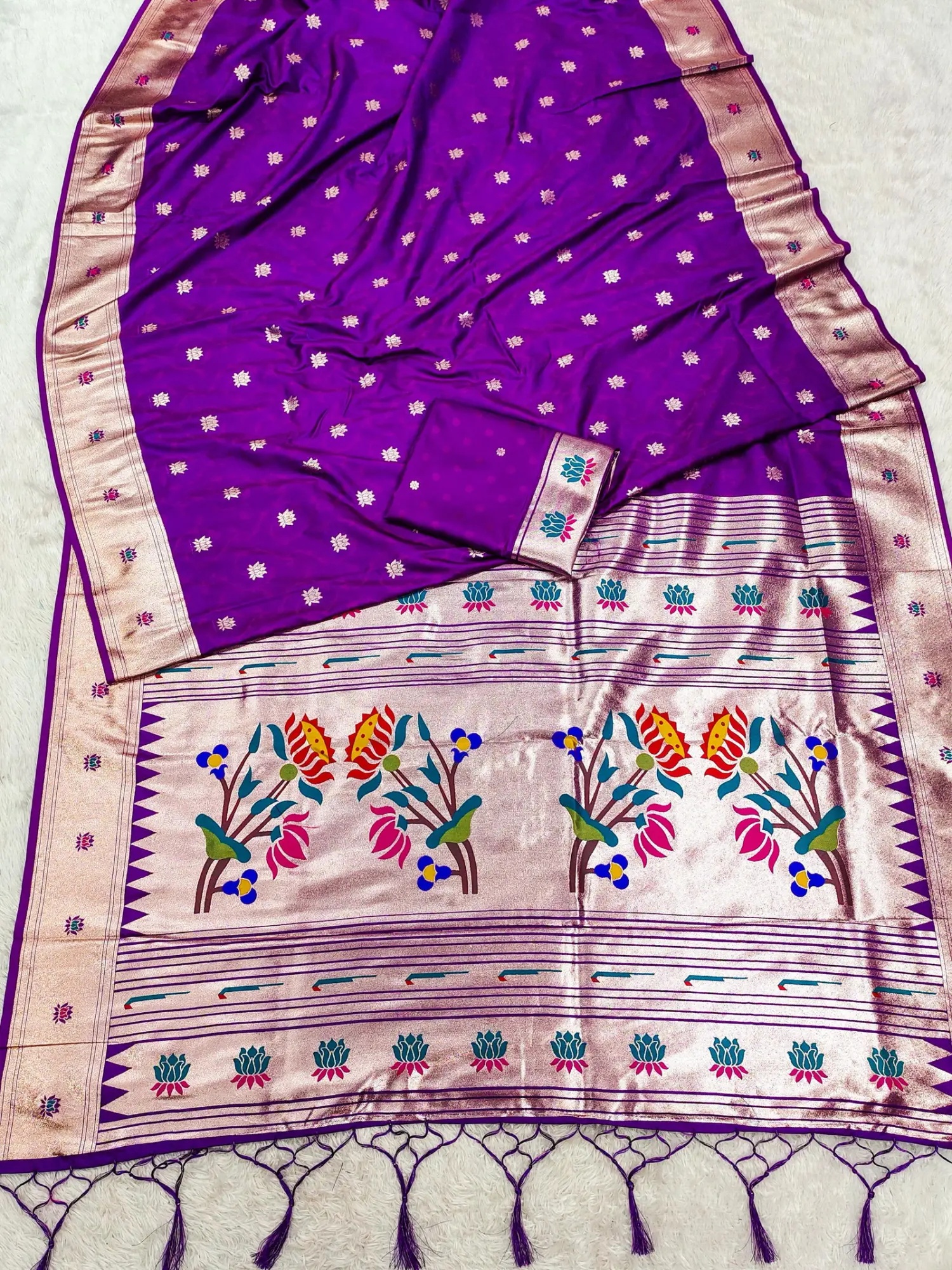 Mb 02 Soft Paithani Silk Meenakari Weaving Saree Collection