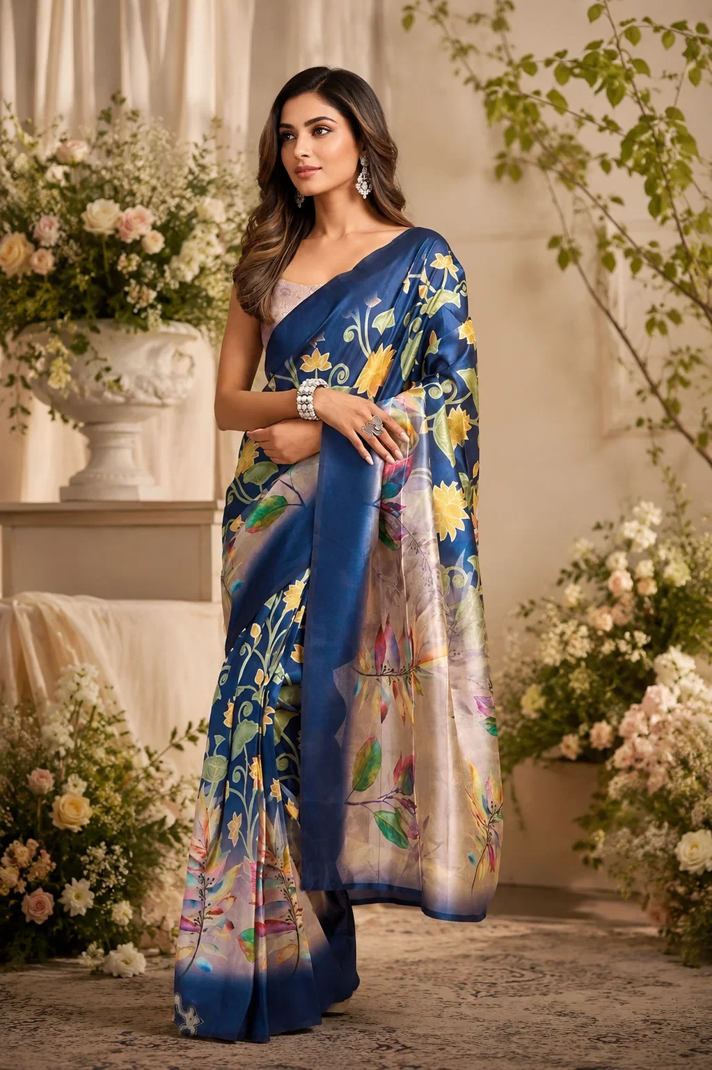 Meera 338 Chanderi Cotton Printed Ready to Wear Saree Collection