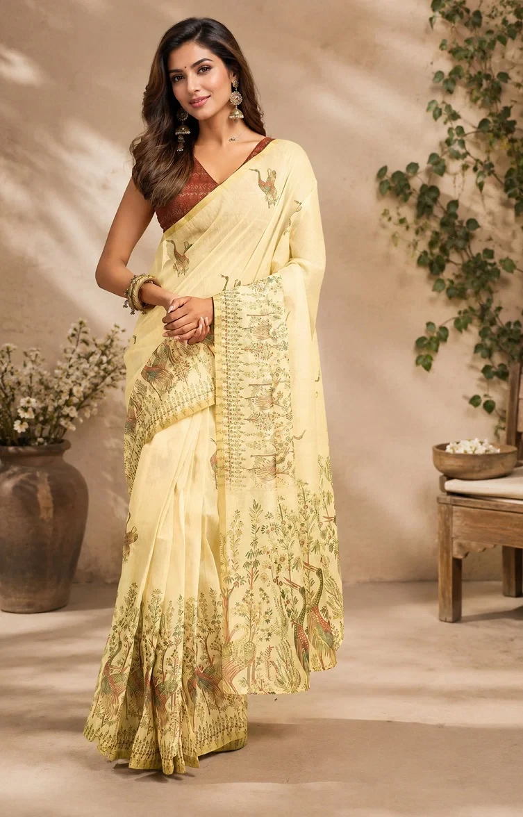 Meera 339 Chanderi Cotton Printed Ready to Wear Saree Collection