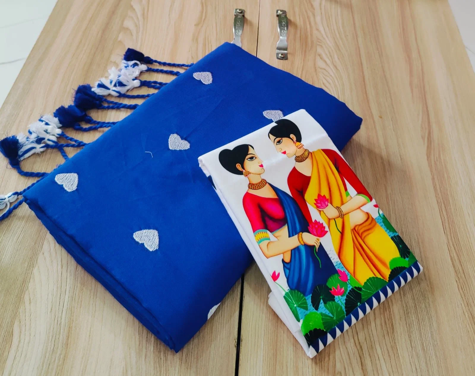 Sccf Hearts Khadi Cotton Embroidered Fancy Saree Collection