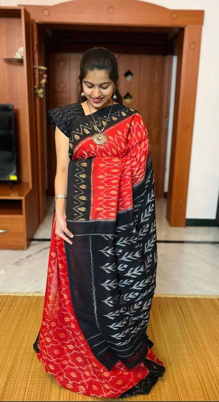 Sckr Ikkat a Linen Ikkat Printed Saree Collection