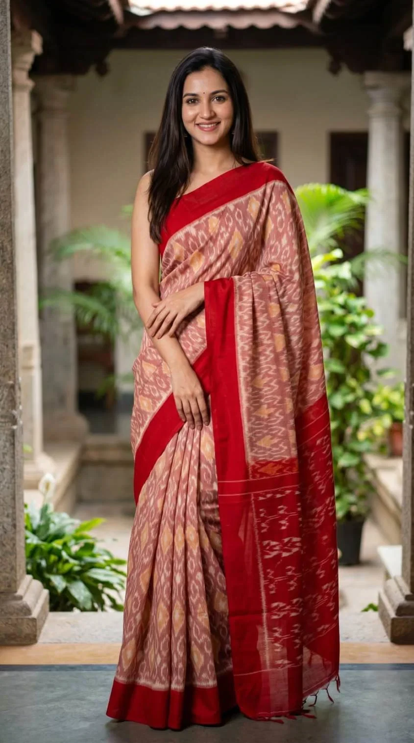 Sckr Ikkat D Linen Ikkat Printed Saree Collection