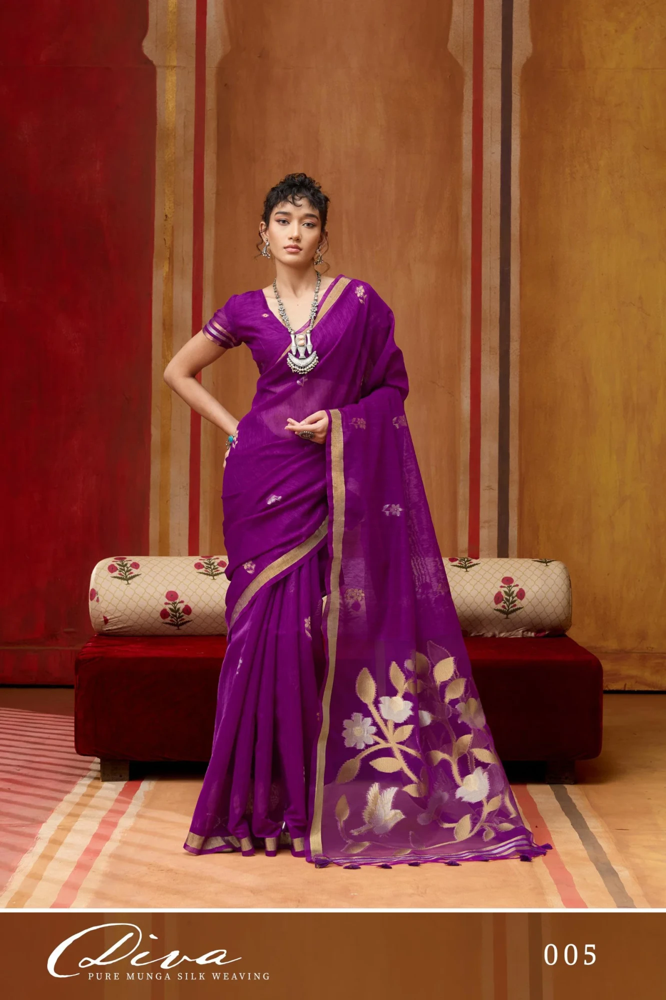 Diva 001 to 006 Munga Silk Handloom Weaving Saree