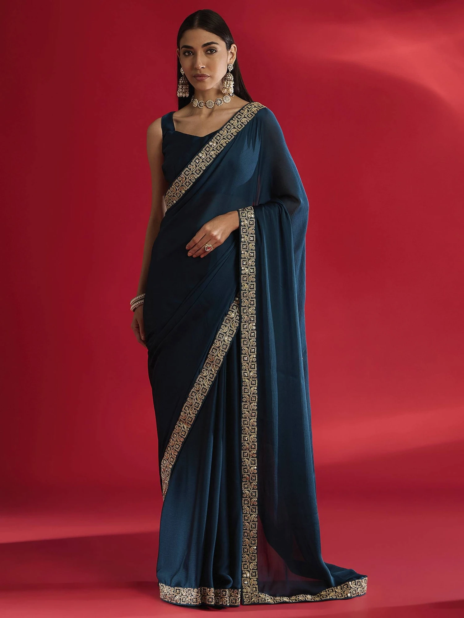 Shc Amira Rangoli Silk Embroidery Worked Saree Collection