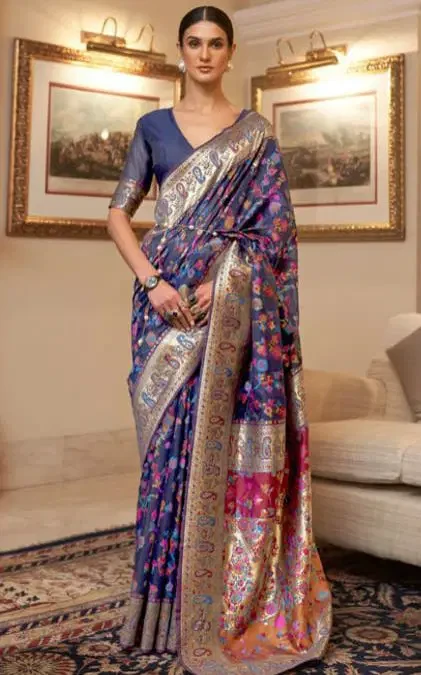 Soft Silk 008 Pashmina Kashmiri Weaving Saree Collection