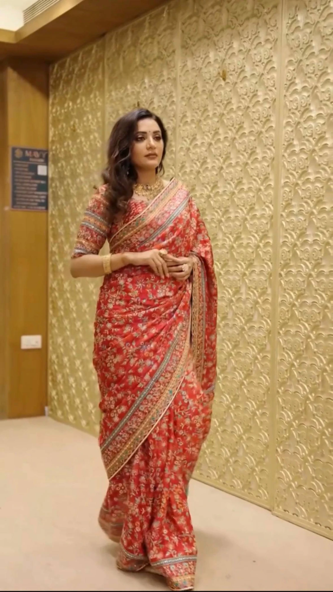 St D No 129 Chinon Silk Handworked Saree Collection