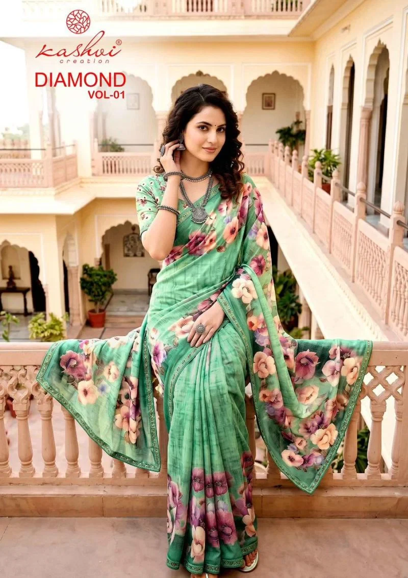 Kashvi Diamond Vol 1 Weightless Digital Printed Saree Collection