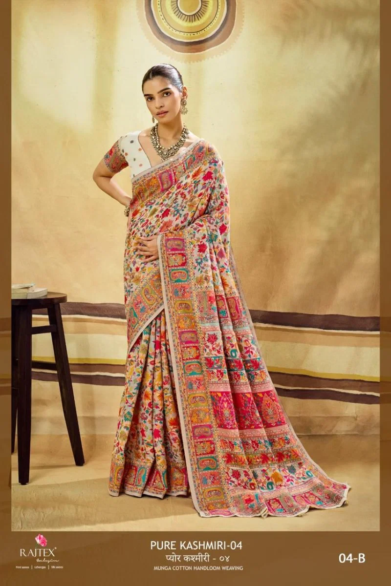 Rajtex Pure Kashmiri Vol 4 Cotton Pashmina Weaving Saree Collection