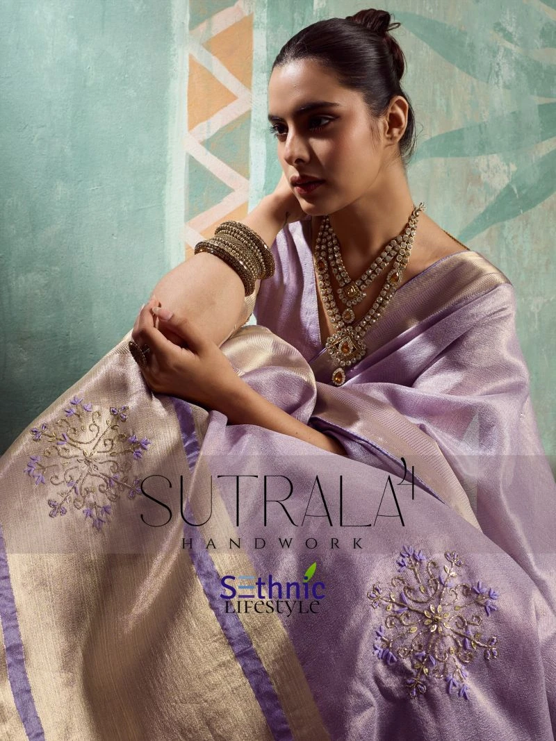 Sethnic Sutrala Vol 4 Tissue Cotton Handwork Saree