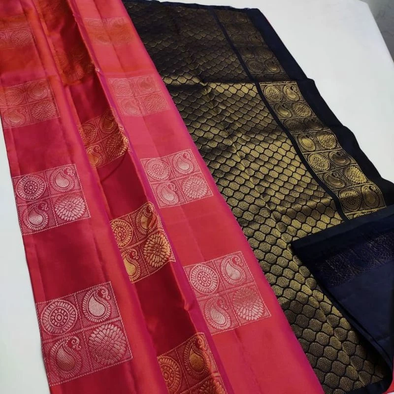 Soft Silk 5018 Lichi Silk Jacquard Work Saree