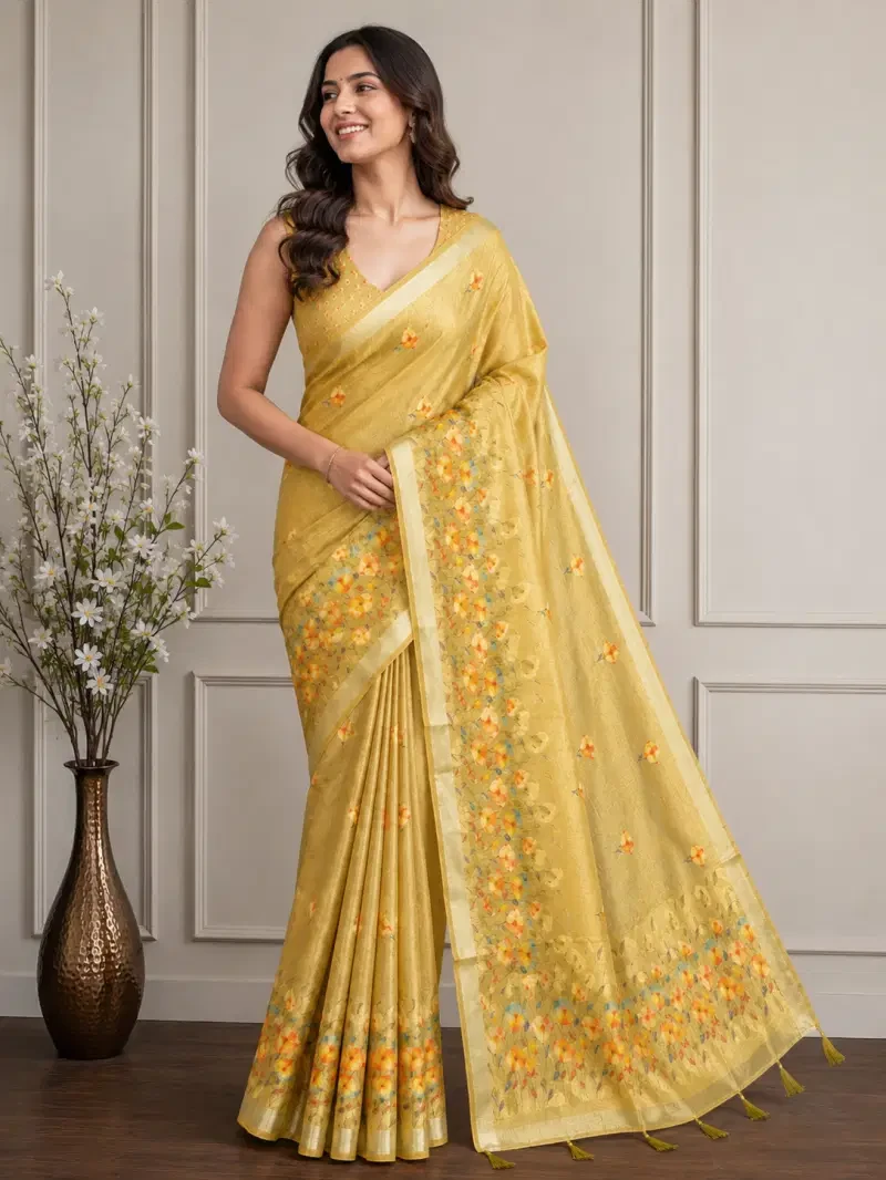 Mv Vis 25 Cotton Simar Floral Printed Elegant Saree Collection