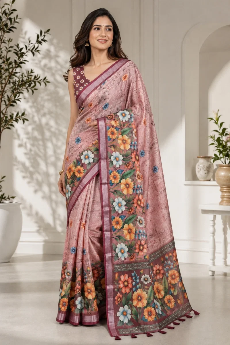 Mv Vis 27 Cotton Simar Floral Printed Saree