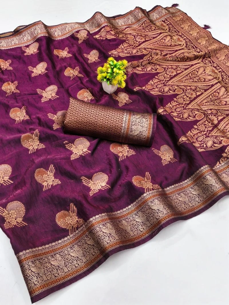 Kanji Queen Soft Banarasi Silk Zari Weaving Saree Collection