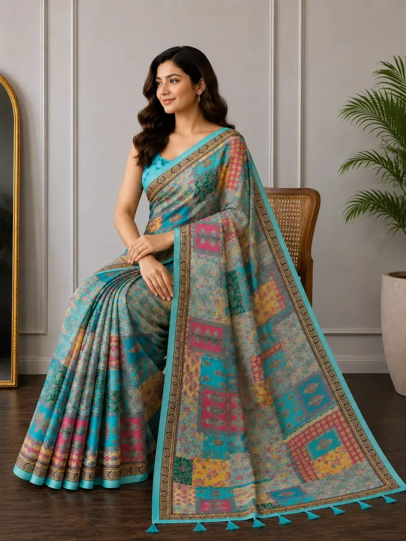 Mv Vis 37 Cotton Patchwork Printed Saree Collection
