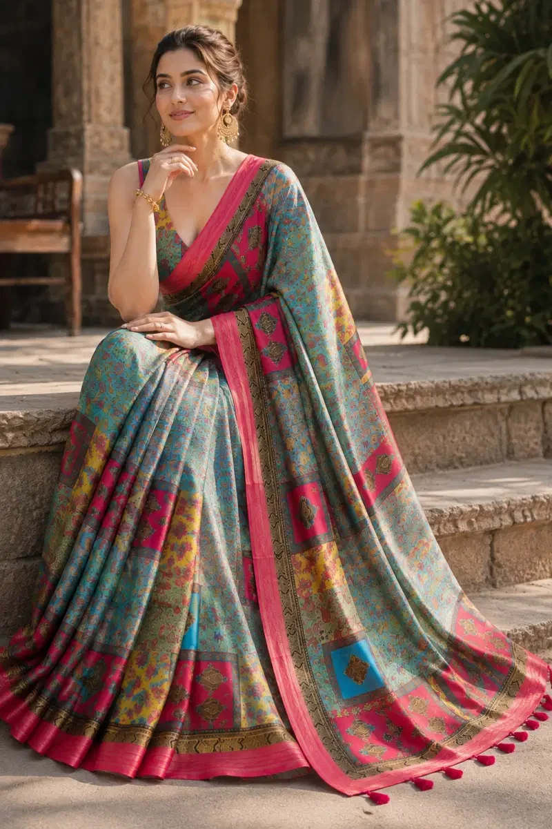 Mv Vis 50 Kanjivaram Silk Dgital Printed Saree Collection