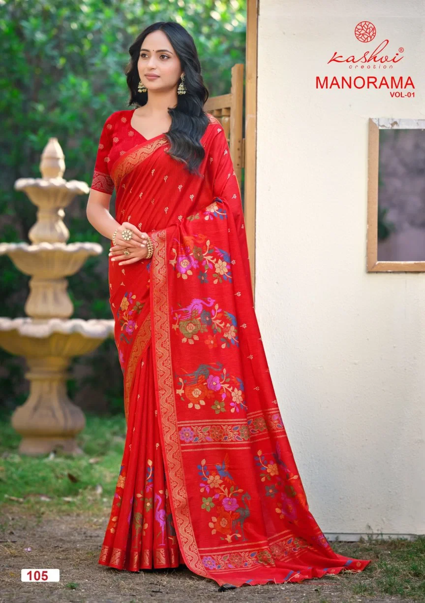 Kashvi Manorama Vol 1 Dola Silk Jacquard Worked Saree Collection