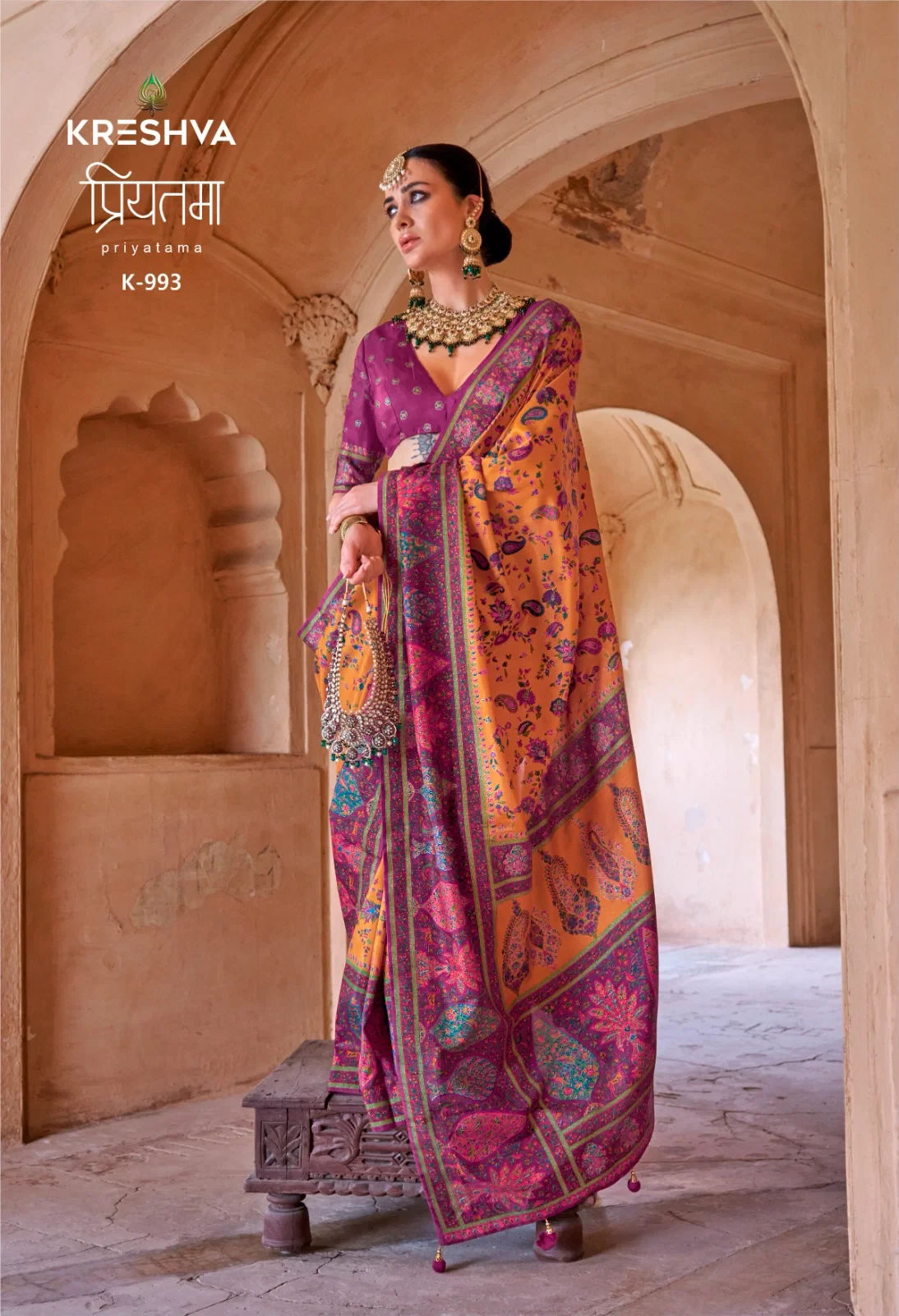 Kreshva Priyatama P V Silk Printed Designer Saree Collection