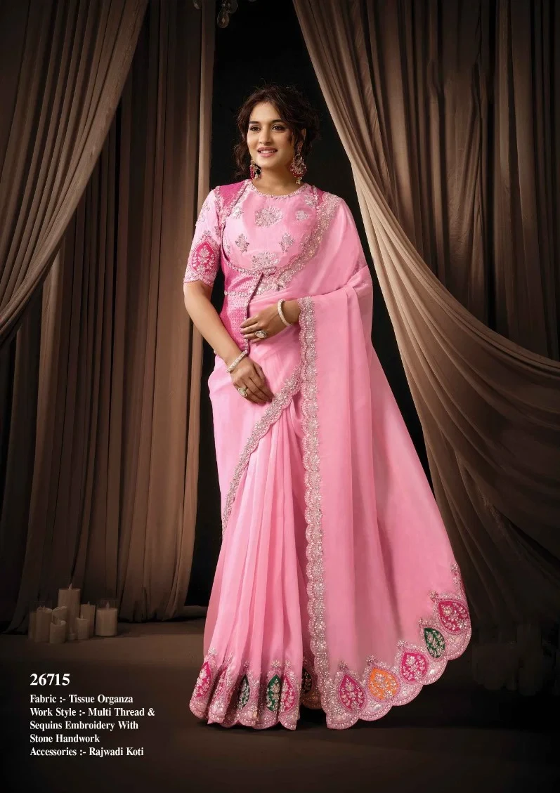 Mahotsav Mohmanth 26700 Aakriti Satin Saree Collection