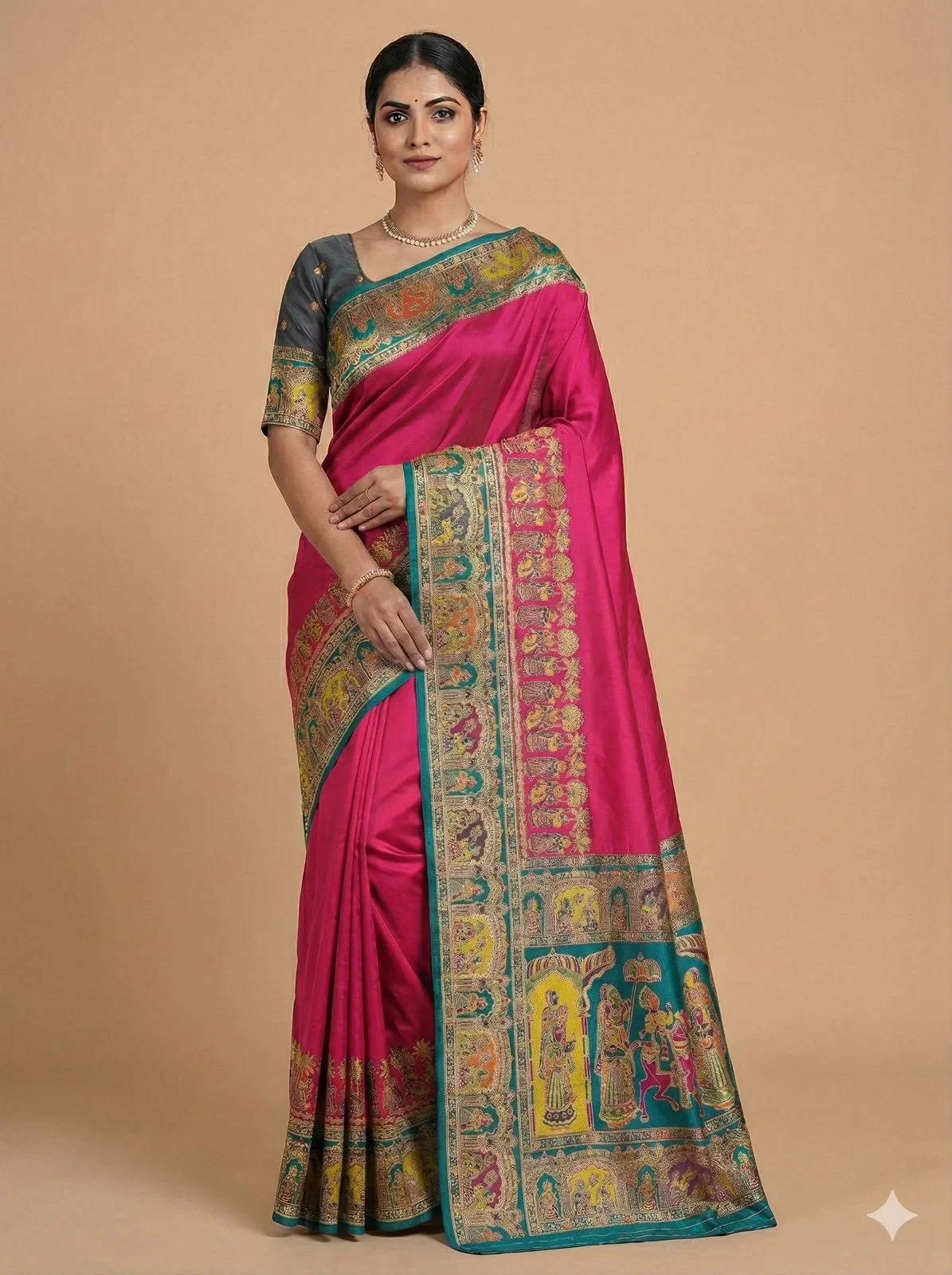 Mb 44 Pashmina Paithani Silk Woven Motifs Saree Collection