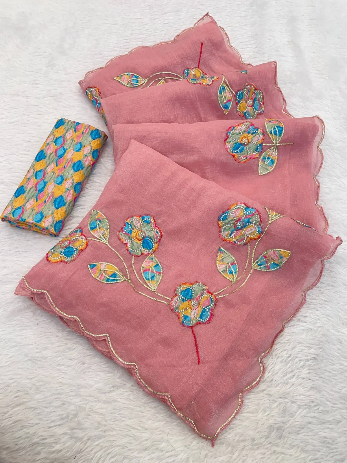 Modal 6392 Crunchy Hand Embroidery Worked Saree Collection