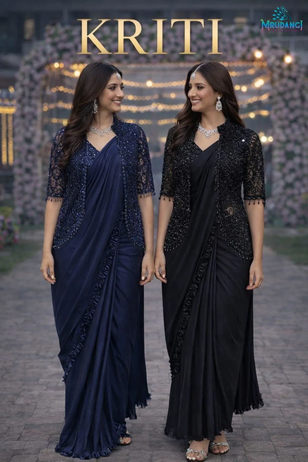 Mrudangi Kriti Satin Designer Ready to Wear Saree Collection